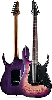 GTRS M810 Smart Electric Guitar with Effect Intelligent System, Practice Guitar Kit Humbucking Pickups, 2 Point Bridge Right Hand for Beginner, Performance, Purple Burst