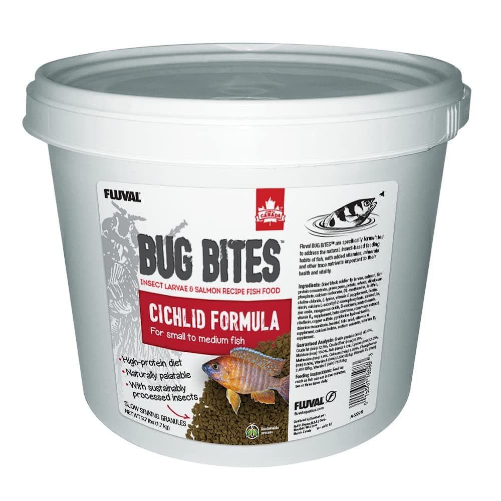 Bug Bites Cichlid Fish Food, Granules for Small to Medium Sized Fish, 3.74 lb., A6598