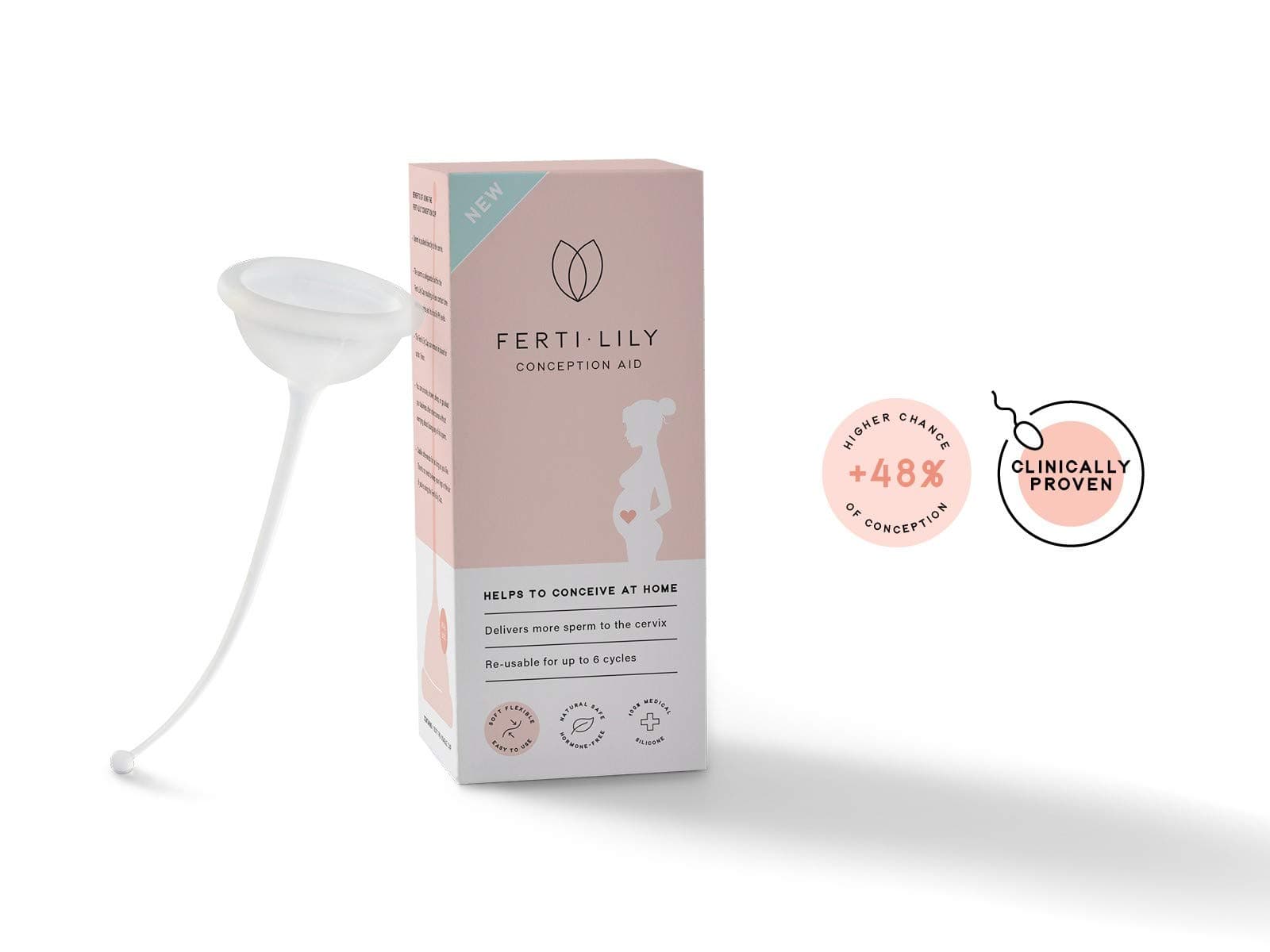 Conception Cup. Hormone Free Fertility Which Helps to Conceive at Home. Improves The Chances of Pregnancy by 48%. Medical Grade Silicone