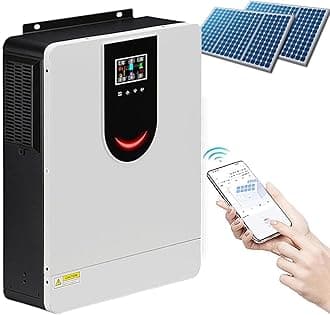 6200W On/Off Grid Solar Hybrid Inverter Built-In 120A Charge Controller PV Max 500V Input DC 48V to AC 230V Pure Sine Wave Inverter for Home Energy Storage RV Shed on Off-Grid