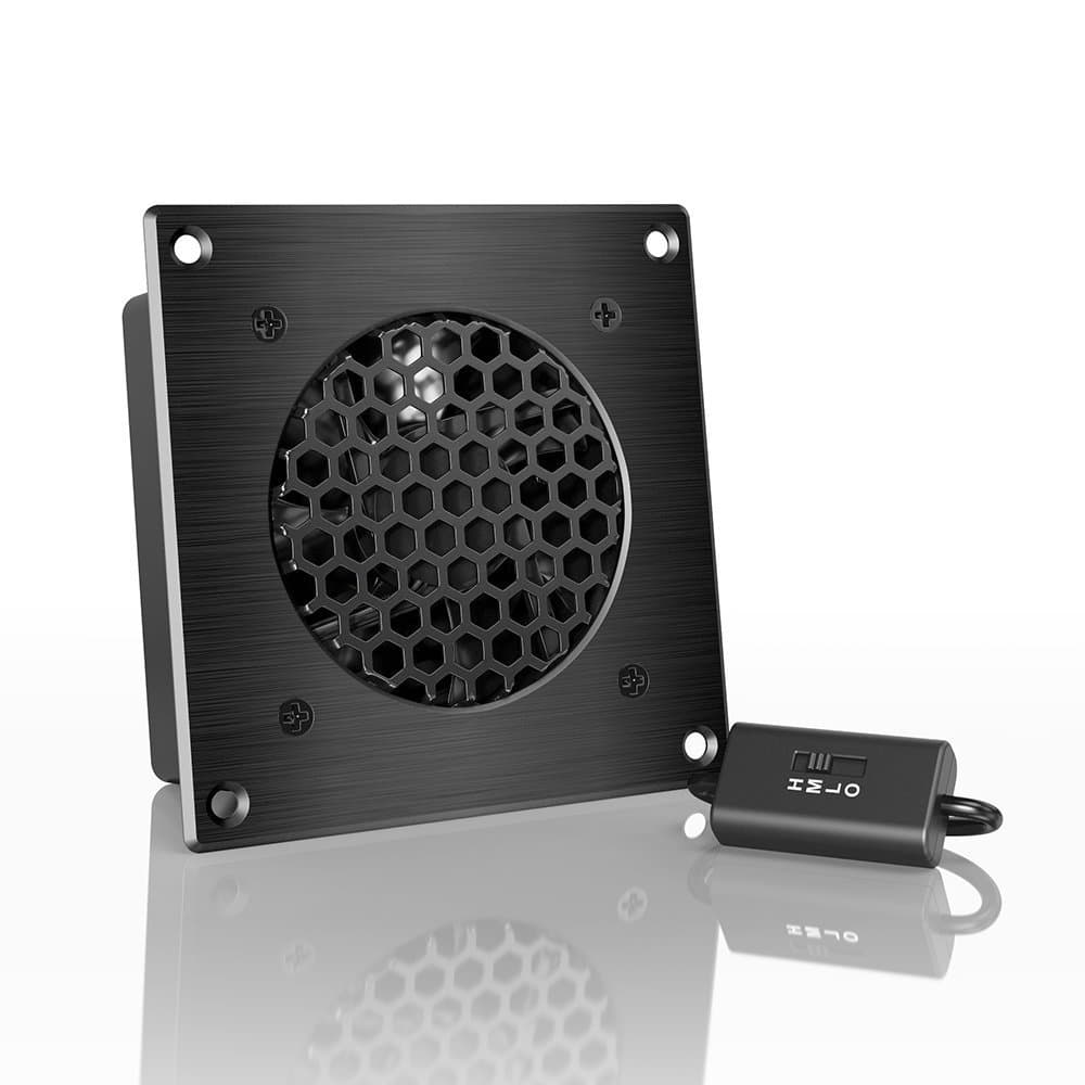 AC Infinity AIRPLATE S1, Quiet Cooling Fan System 10cm with Speed Control, for Home Theater AV Cabinet Cooling, 4-Inch
