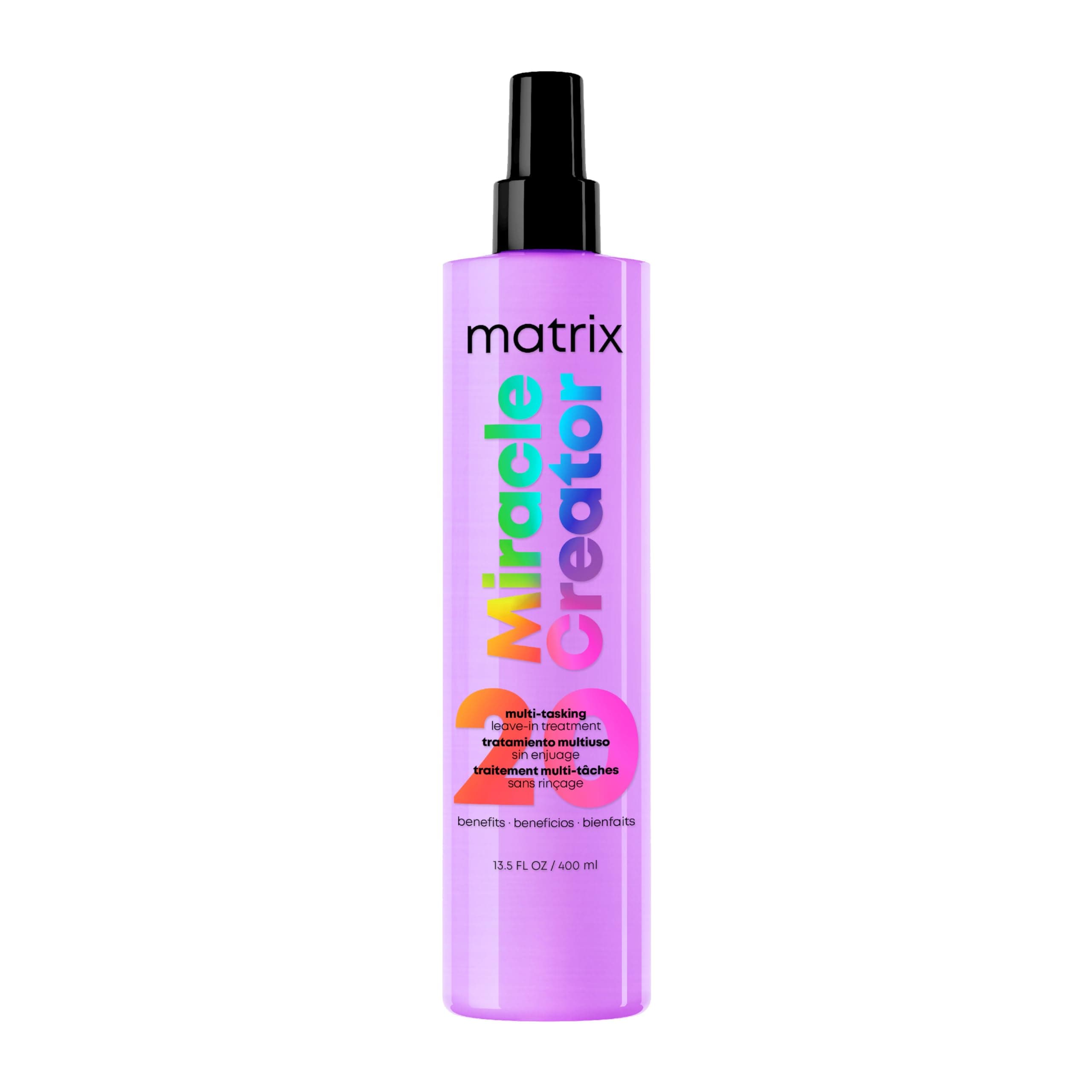 Matrix Miracle Creator Leave-In Conditioner Spray - Heat Protectant, Anti-Frizz, Moisturizing & Detangling, For Damaged Hair, Sulfate Free