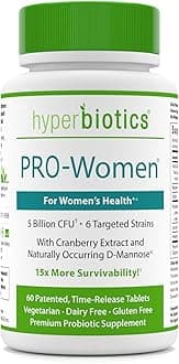Hyperbiotics PRO-Women Probiotics with Cranberry Extract and D-Mannose 15 x More Effective Capsules