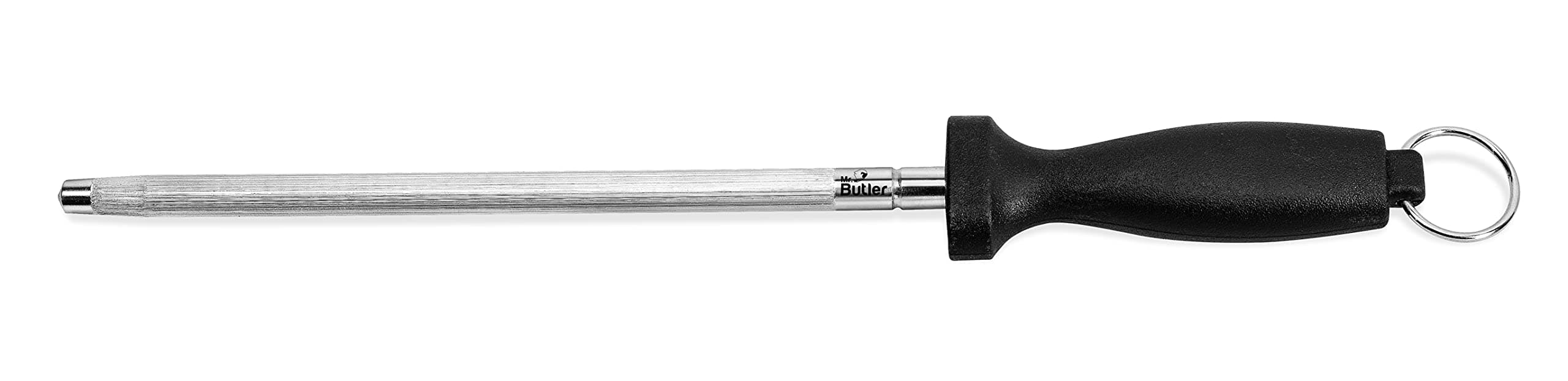 12-Inch Kitchen Knife Sharpener Rod - High Carbon Steel with Chrome Coating for Razor-Sharp Edges in Seconds, Durable and Safe Design, Easy-to-Use, Compact for Any Kitchen