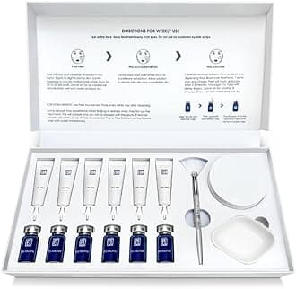 Ellen Lange Retexturizing Skin Peel Kit - At Home Glycolic Chemical Brightening Facial Treatment. Targets fines lines, acne, hyperpigmentation, large pores