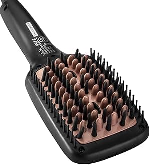 Vega X-Look Hair Straightening Brush for Women with Ionic & Anti-Scald Technology, LCD Temperature & Adjustable Temperature, Paddle Hair Straightener Brush for Women (VHSB-02)