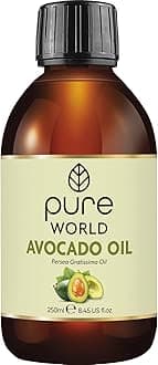 Pure World Natural Avocado Oil 250ML Cold Pressed Freshly Pressed Premium Bottled in the UK 100% Pure & Natural Nourishing Skin, Hair, Nails Vegan