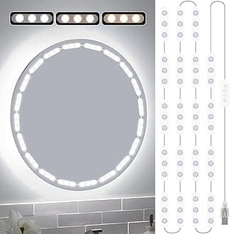 LED Vanity Lights for Mirror, 16ft Makeup Strip Light, 3000K 4000K 6000K & 10 Level Brightness Adjustable, USB Cable, Hollywood Mirror Light Stick-On for Makeup Dressing Room Bathroom Bedroom