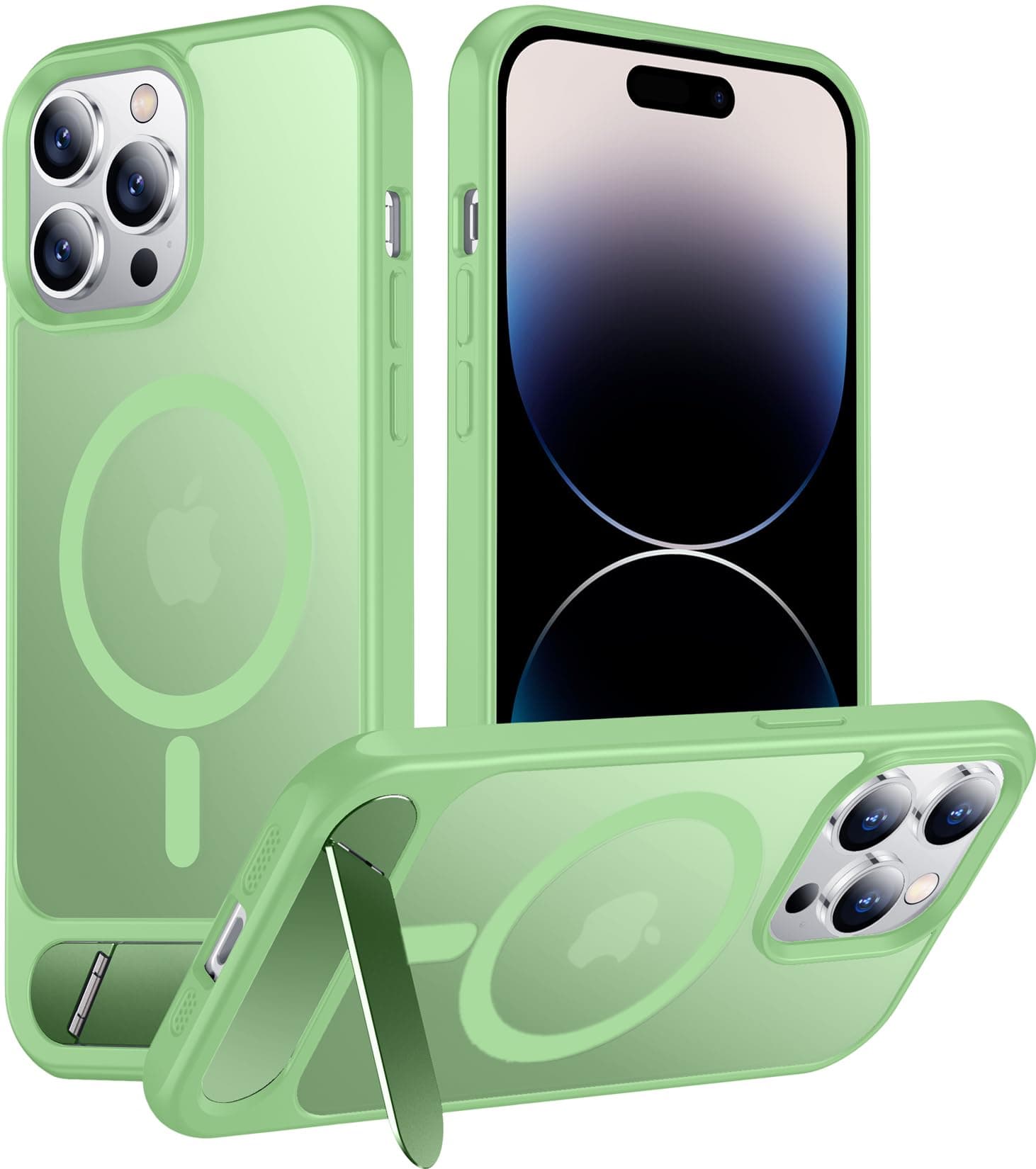 Temdan Magnetic Compatible with iPhone 14 Pro Max Case, [Built-in Invisible Kickstand][Compatible with MagSafe] [Military Grade Shockproof] Slim Translucent Matte Phone Case for iPhone 14 Pro Max 6.7"