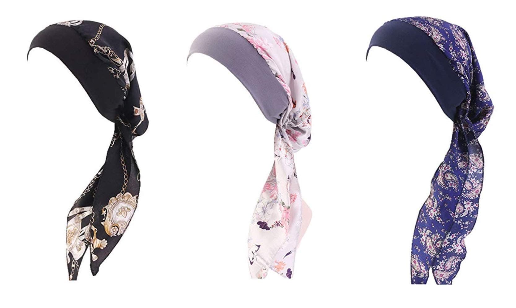 iZEN Chemo Turbans for Headcare Headwrap & Headcover - 3 Pack