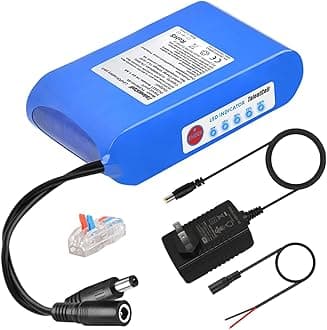 12V 6Ah LiFePO4 Battery Pack, Ultra Long Life Cycles Rechargeable DC 12.8V 6000mAh 76.8Wh Lithium Iron Phosphate Backup Battery for LED Strip, CCTV Camera, Router, Solar System, DIY Project