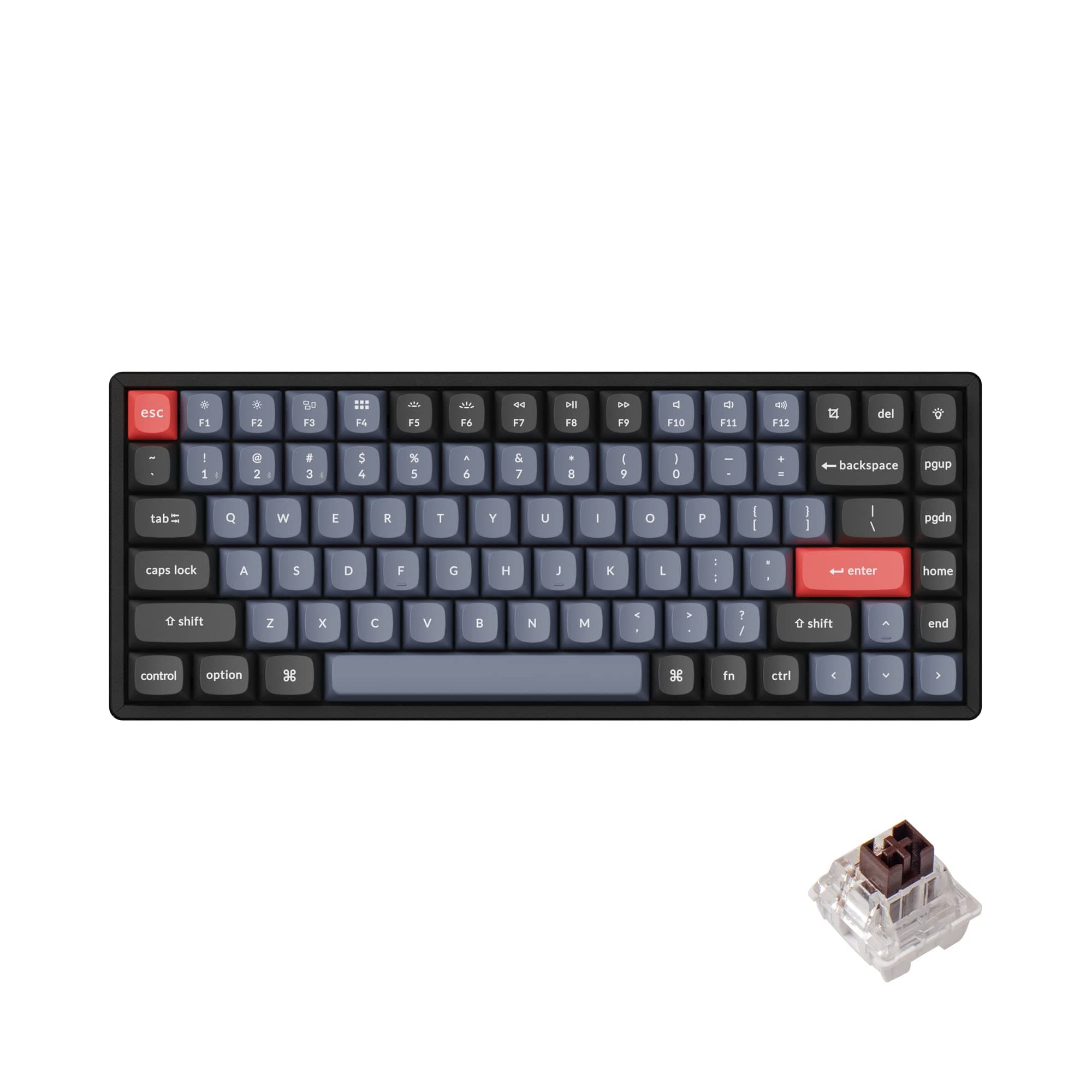 Keychron K2 Pro Wireless & Wired RGB Custom Mechanical Keyboard with Hot-swappable K Pro Brown Switch, QMK/VIA Programmable Macro, 75% Layout Aluminum Frame Keyboard for Mac Windows Linux