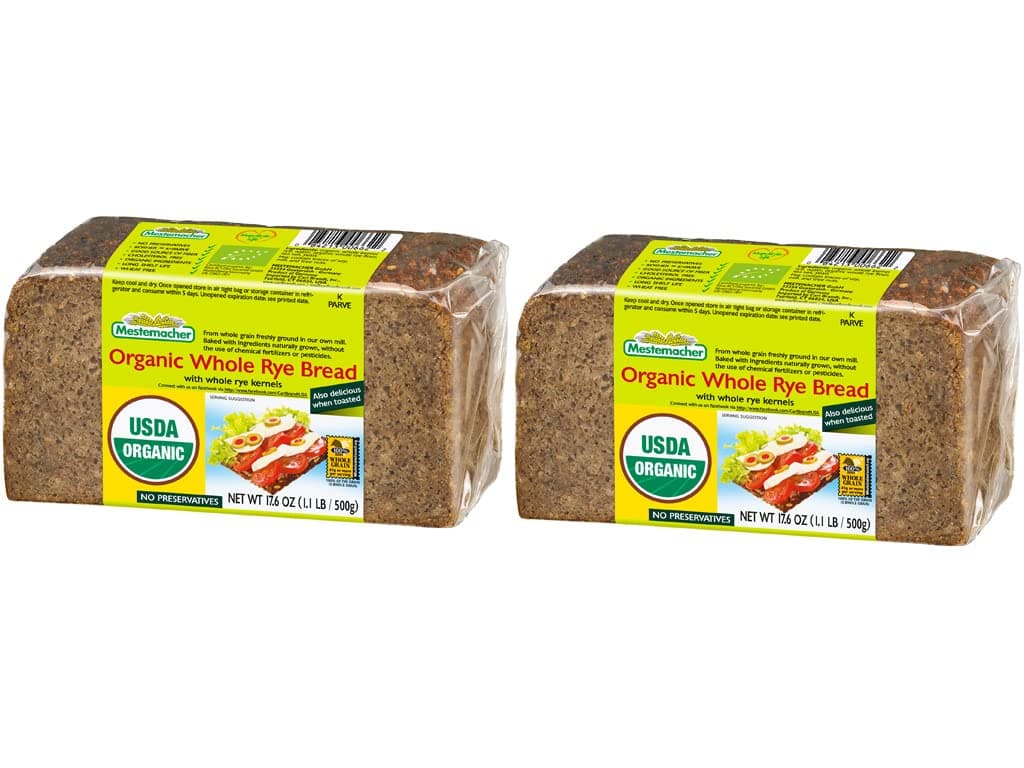 Whole Grain Bread (Organic Whole Rye, 17.6 oz, pack of 2)