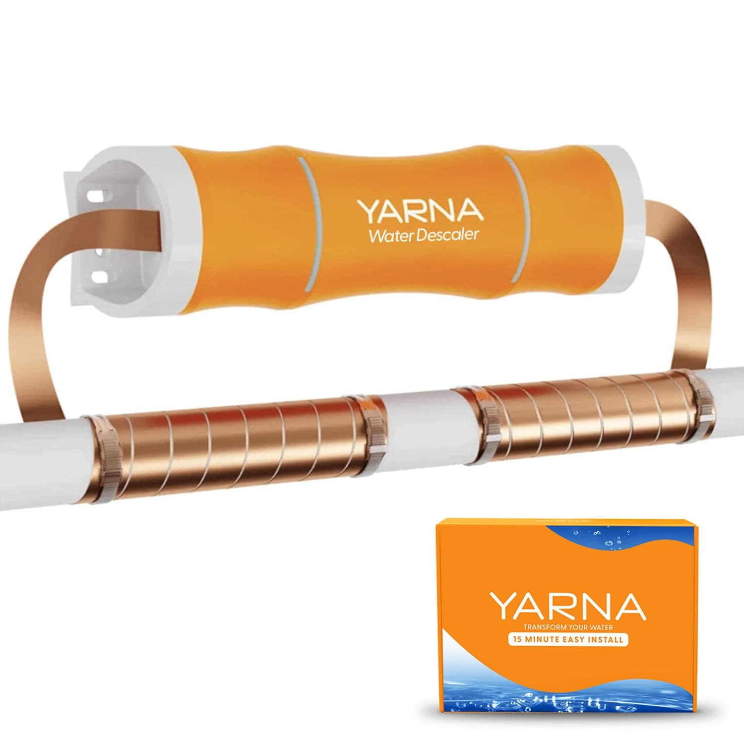 YARNA Capacitive Electronic Water Descaler Whole House Solution - No-Salt Softener System, Reduces Limescale Effects and Mineral Buildup, Compatible with Pipes Up to 1 Inch, Model CWD24