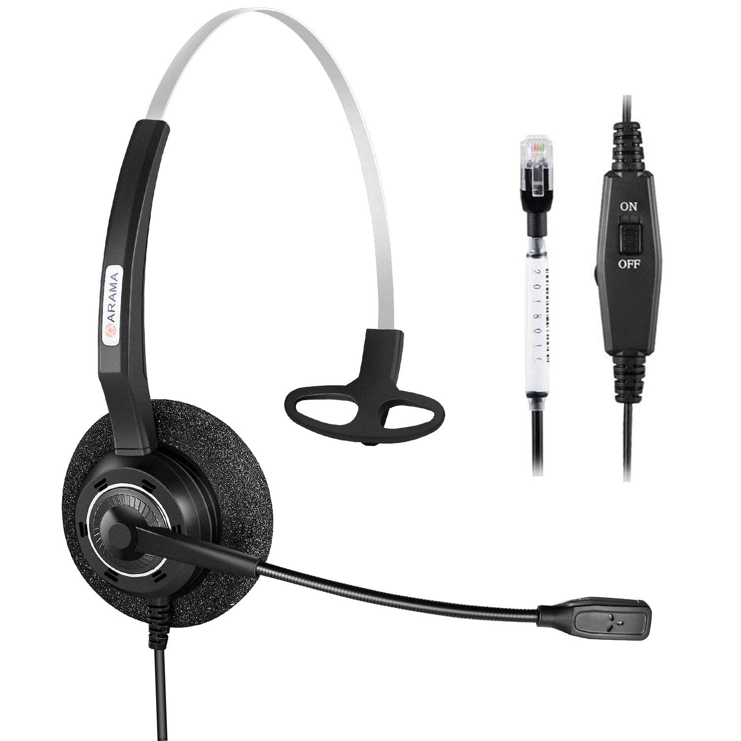 Arama Office Phone Headset Mono w/ Noise Canceling Mic for Polycom Mitel AVAYA Aastra Adtran Alcatel Lucent Allworx AltiGen Comdial Digium Gigaset InterTel MiVoice Plantronics