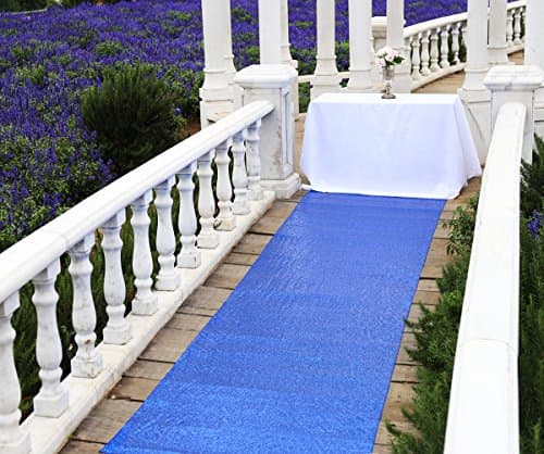 Zdada Sequin Floor Aisle Runner - Royal Blue 24" X15ft Party Sequin Aisle Runner Carpet, Aisle Runner for Outdoor Wedding Aisle Runner