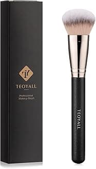 TEOYALL Domed Cheek Brush, Medium Precision Brush Head with Dense Synthetic Bristles for Contour Bronzer Blush with Loose Powder Cream