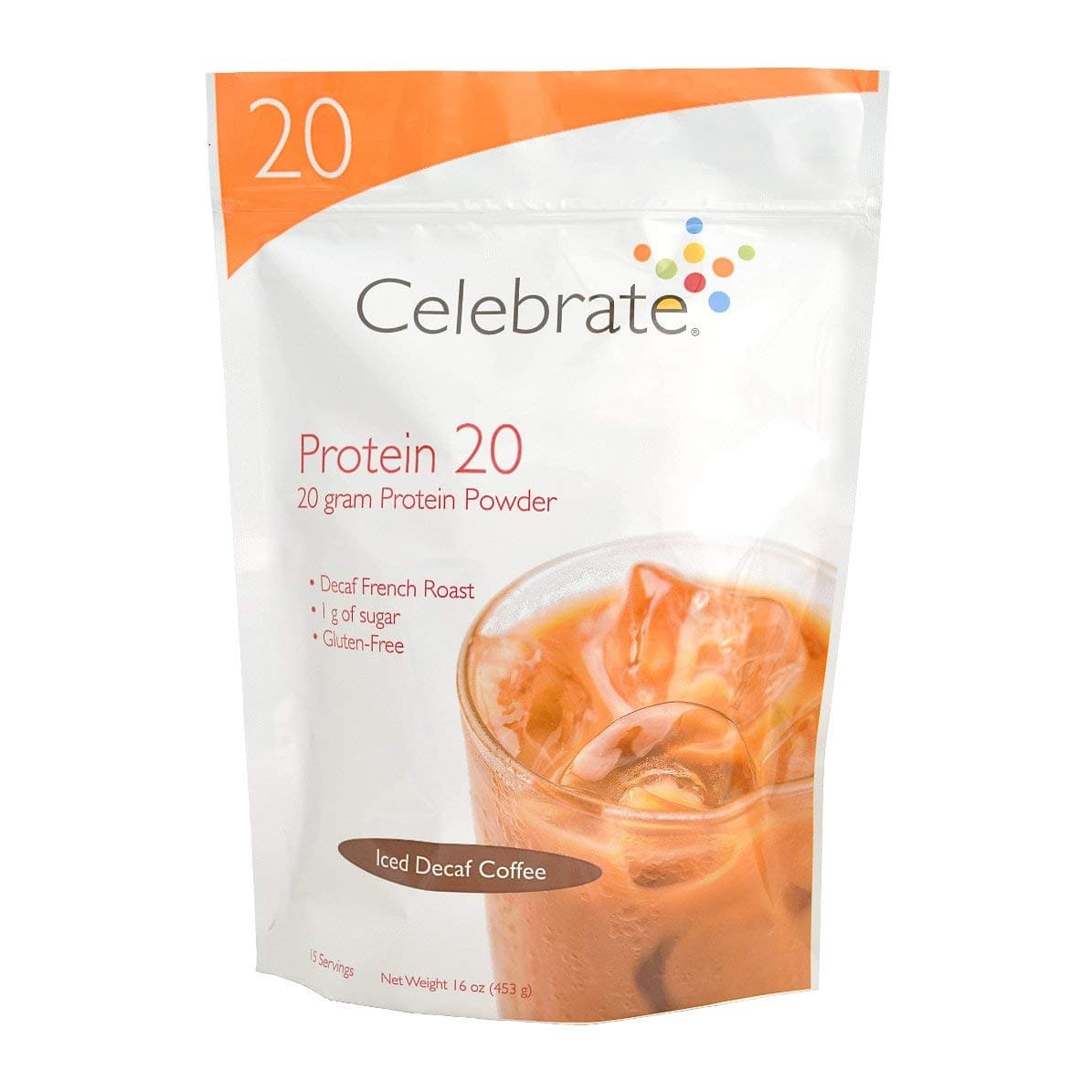 Celebrate Protein 20 Powder - Iced Decaf Coffee - 15 Servings
