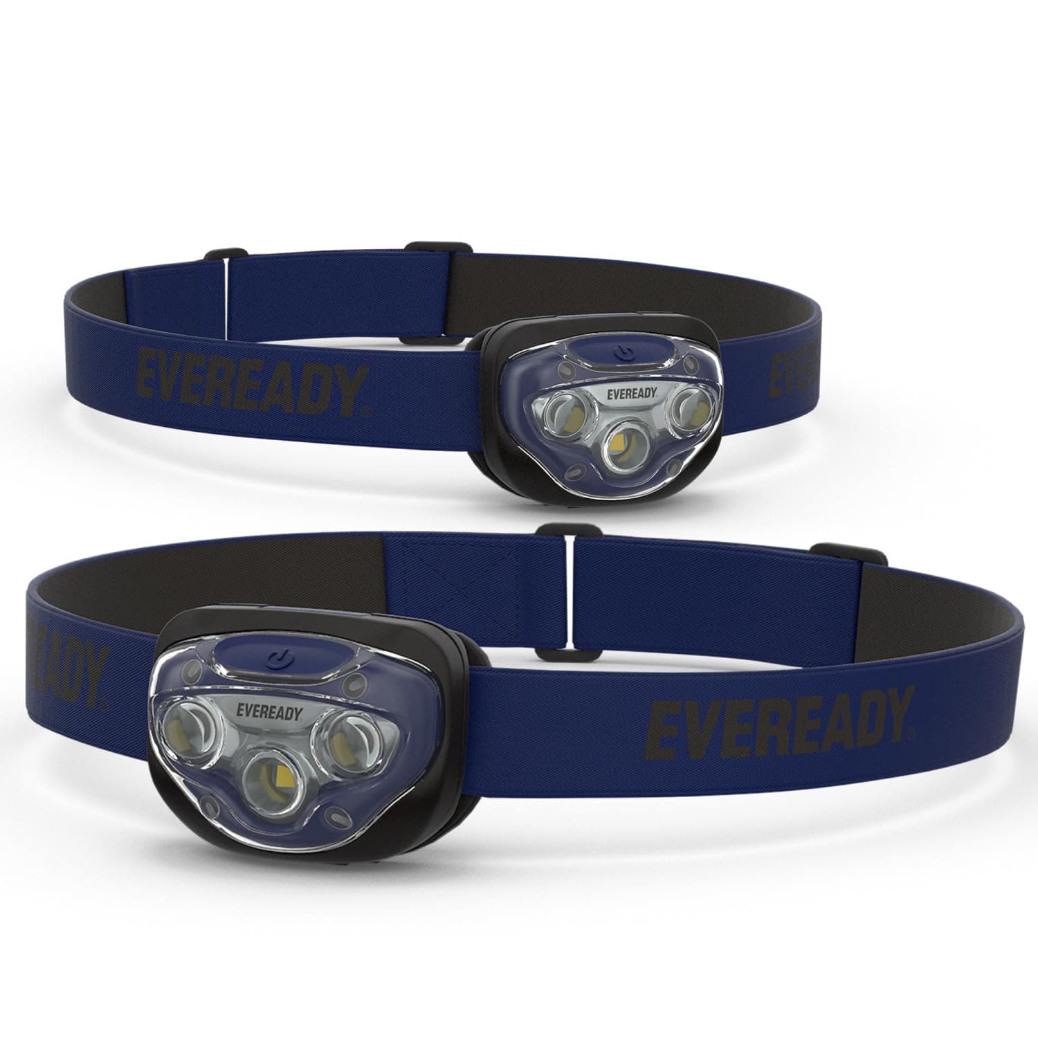 LED Headlamps (2-Pack), Bright and Durable Head Lights for Running, Camping, Fishing, Emergency (Batteries Included),Navy Blue (2-Pack),Adjustable