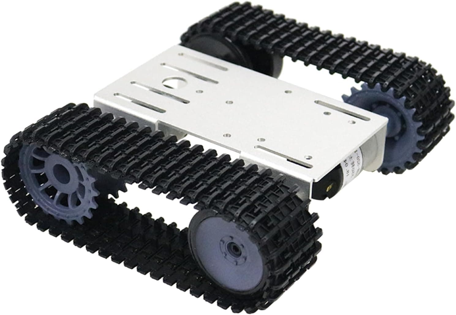 Electric Machinery DIY Tracked Robot Chassis Smart Tank Car Platform Kit, Caterpillar Robotic Crawler Sciences Educational Model for Arduino Raspberry Pi STEAM Silver