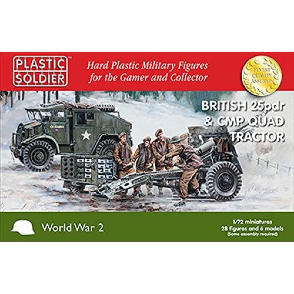 British 25pdr and CMP Quad Tractor 1/72nd Miniature, Multicolor