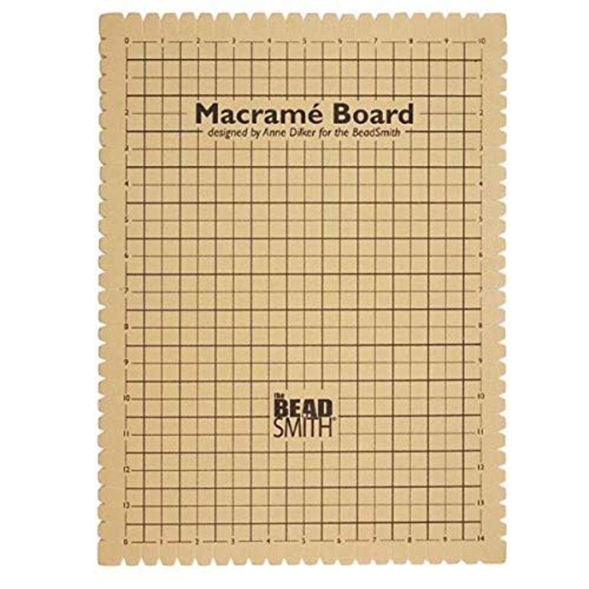 The Beadsmith Macrame Board, 11.5 x 15.5 inches, 0.5-inch-Thick Foam, 10x14 Grid for Measuring, Bracelet Project with Instructions Included, Create Macrame and Knotting Creations