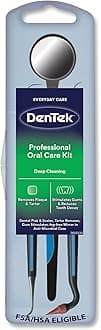 Dentek Professional Oral Care Kit | Removes Plaque & Tartar | Contains Dental Pick, Scaler, Mirror, and Gum Stimulator