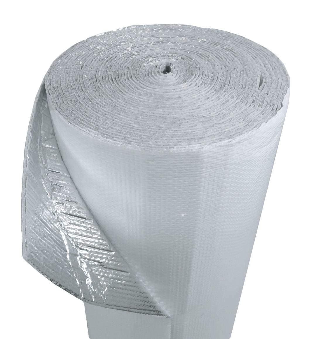 US Energy Products(4ft x 100ft) NASATECH White Double Bubble Aluminum Reflective Aluminum Insulation Roll Solid Metal Building Vapor Barrier - White Concrete Commercial Residential House Buildings