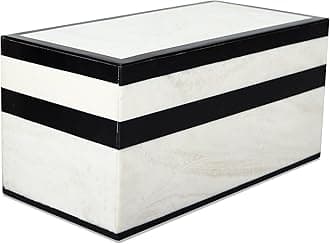 Handicrafts Home Decorative Box - Handmade Jewelry Organizer Box with Lid - Keepsake Box for Home Decor, Jewelry, Accessories, Collectibles - Modern Wooden Storage Box - Court, 10X5X5 inch