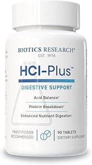 BIOTICS HCl Plu from Research, Supplies Betaine Hydrochloride, Pepsin, Glutamic Acid and More. Supports Healthy Digestion.