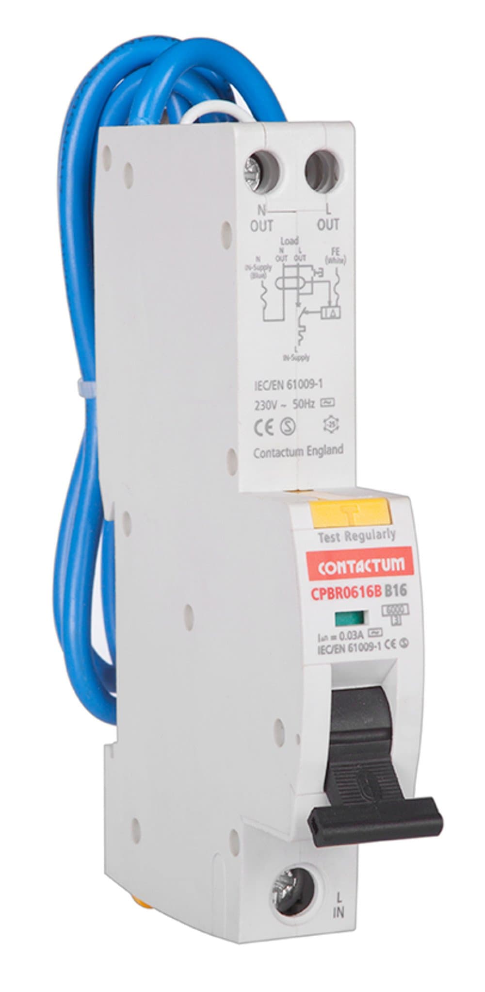 Contactum CPBR0616B Type B SP RCBO, 16A, 6kA