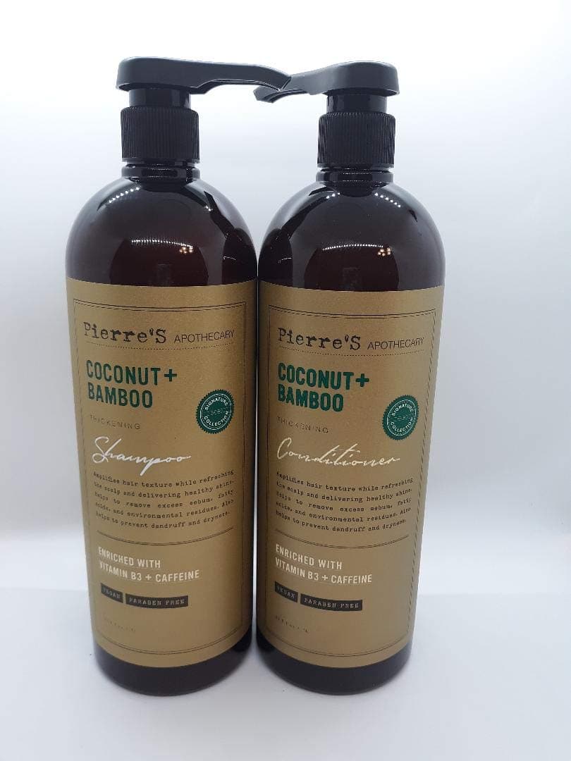 Pierre's Apothecary Coconut+Bamboo Shampoo and Conditioner Set, Thickening Solution