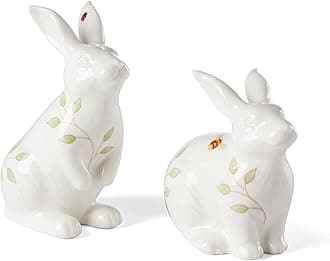 893456 Butterfly Meadow Bunny Salt & Pepper, Porcelain, Multicolor