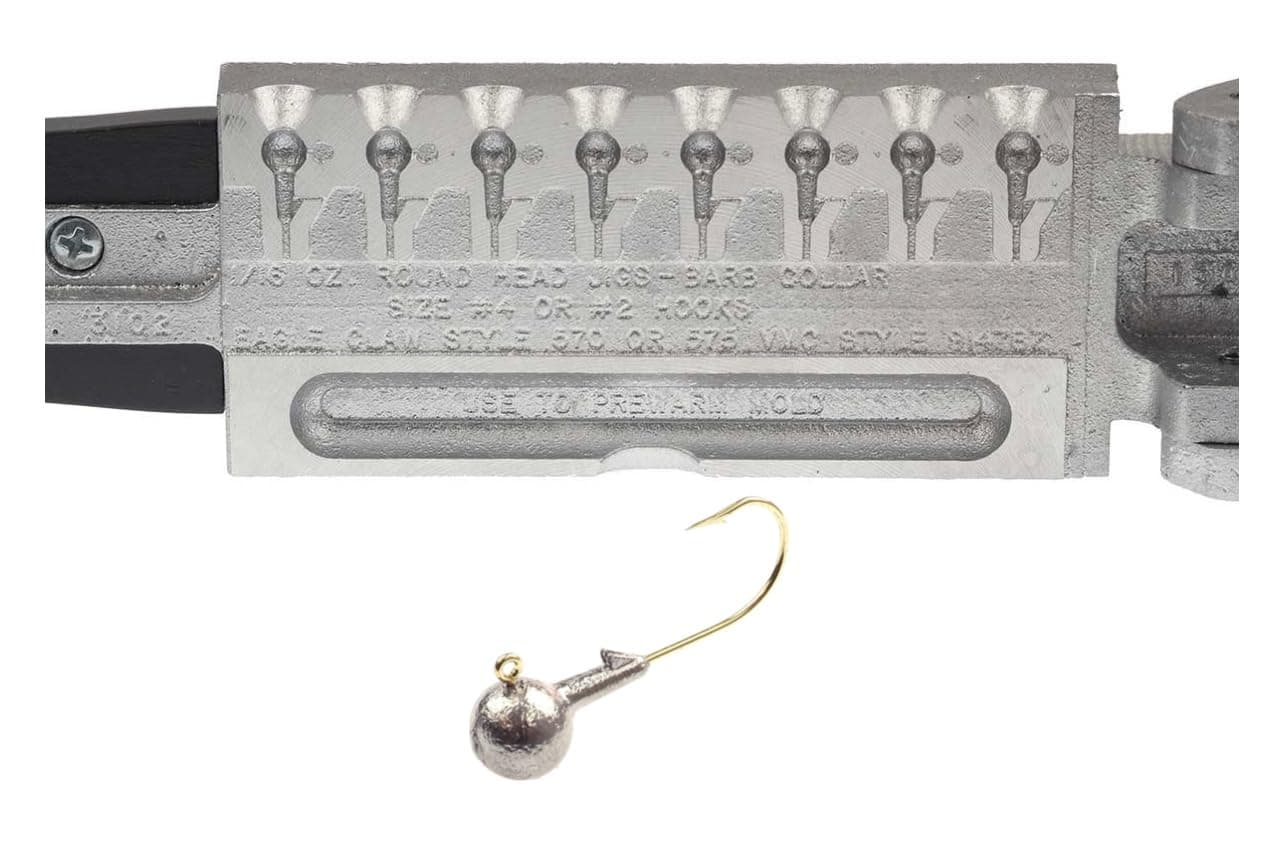 Do-It Molds Do It Molds Round Head Jig with Tapered Barb Collar 8 Cavities All 1/16 Oz Do it Mold (3102) RHB-8-16