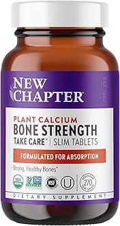 Calcium Supplement – Bone Strength Whole Food Organic Calcium with Vitamin K2 + D3 + Magnesium, Vegetarian, Gluten Free - 270 Count (3 Month Supply)
