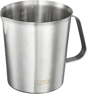 CURTA 18/8 Stainless Steel Measuring Cup with Handle and Pour Lip 32 OZ (4 Cup, 1000 ML)