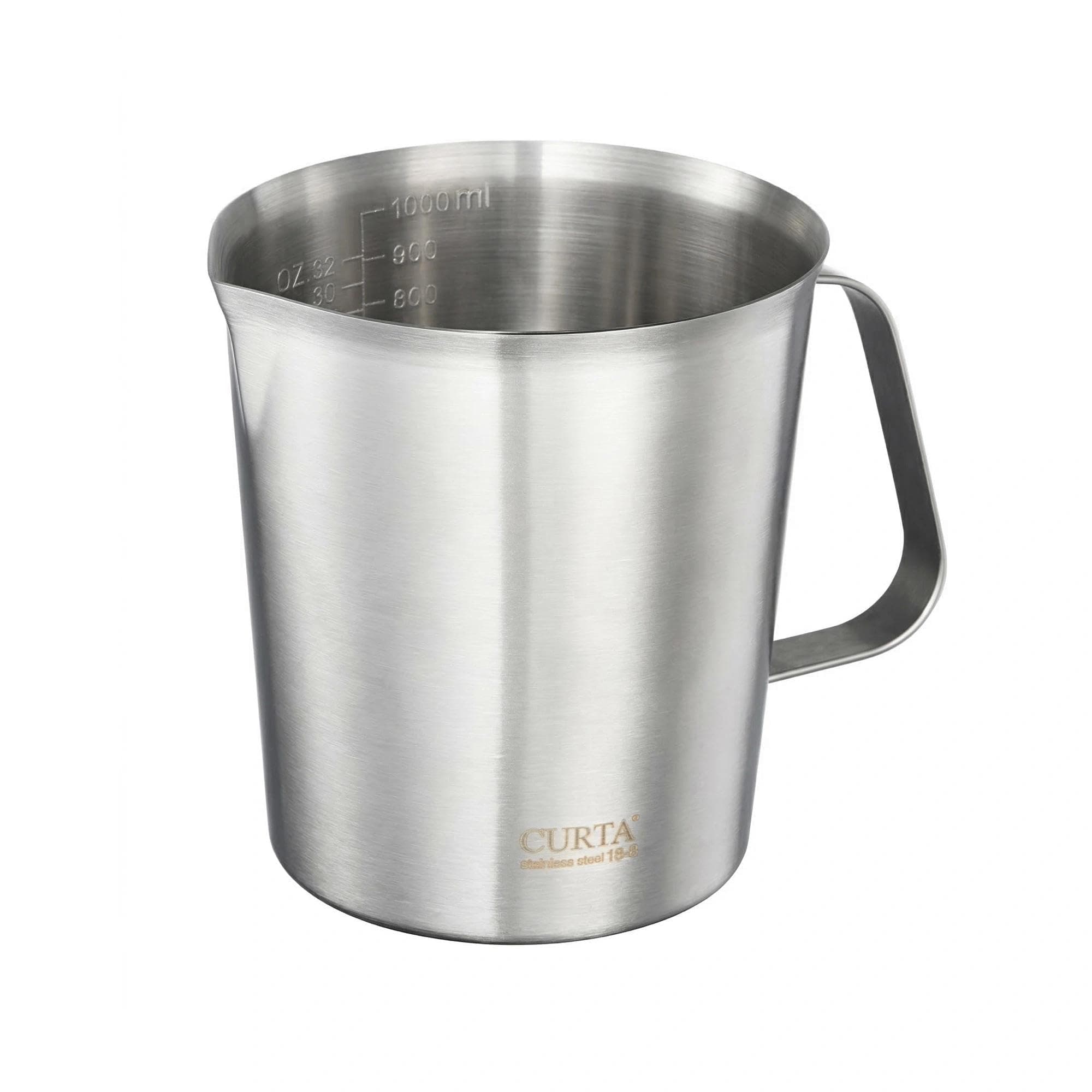CURTA 18/8 Stainless Steel Measuring Cup with Handle and Pour Lip 32 OZ (4 Cup, 1000 ML)