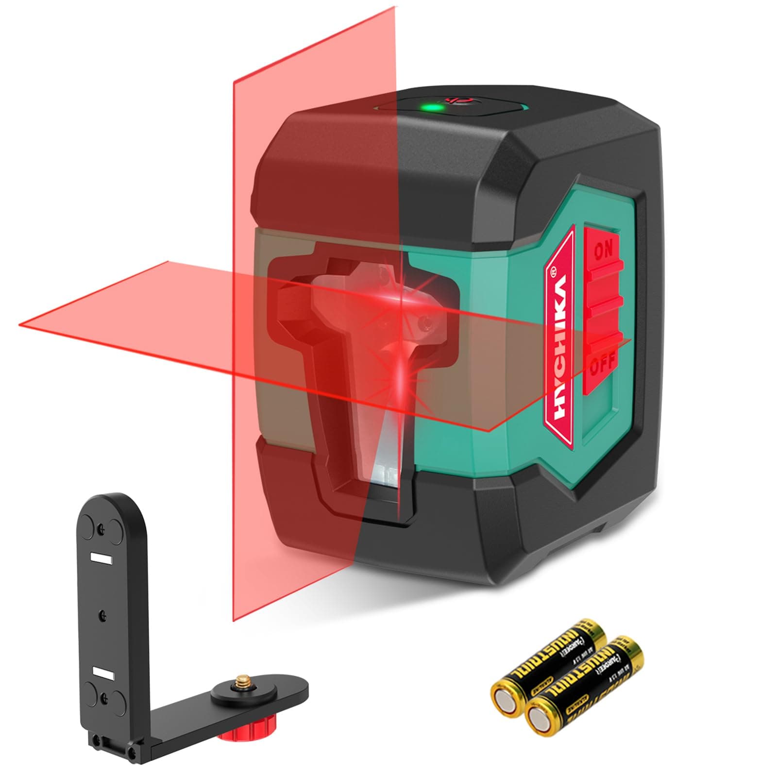 HYCHIKA Laser Level, LL2R10C, Red, 15M Self-Leveling, 360° Horizontal/Vertical Lines, Double Laser Module, Magnetic Base, 20H Battery Life