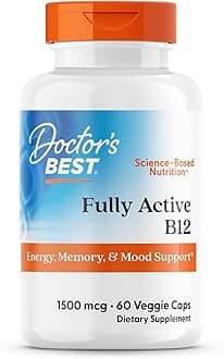Doctor's Best Fully Active B12 1500 mcg, Non-GMO, Vegan, Gluten Free, Supports Healthy Memory, Mood and Circulation, 60 Count