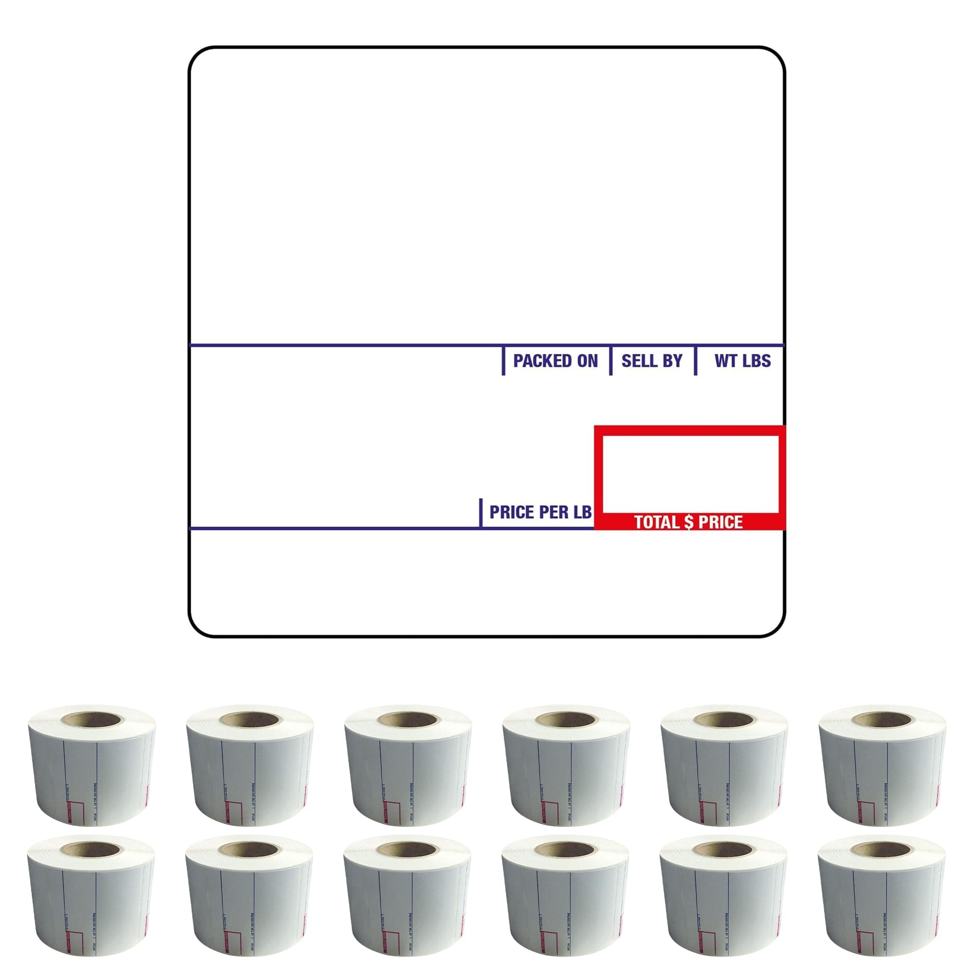 CĀS LST-8020 Printing Scale Label, 58 x 60 mm, UPC/Ingredients, 12 Rolls per Case, CĀS Scale Labels 8020, Guaranteed Quality, Try It!.