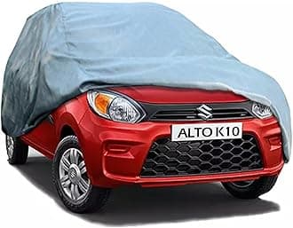 Allextreme AK7001 Car Body Cover for Maruti Suzuki Alto K10 Custom Fit Dust UV Heat Resistant for Indoor Outdoor SUV Protection (Grey Without Mirror)