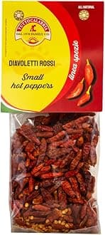 TUTTOCALABRIA Calabrian Diavoletti Rossi, Small Dried Spicy Hot Chili Peppers, 50g, All Natural, Non-GMO, Product of Italy