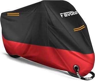 Favoto Updated Version Motorbike Cover 210D Waterproof Motorcycle Cover XXXL UV Scratch Bird Droppings Heat-Resistant Outdoor Protection with 2 Windproof Buckles 104 x 41 x 50 inch