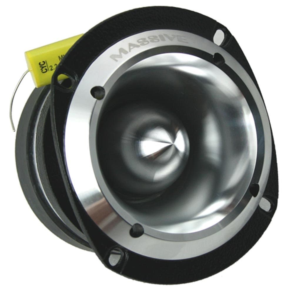 Massive Audio T50 Super Bullet Tweeter | 8 Ohm, High-Power Titanium Dome Super Tweeter, 300W MAX Pro Audio Driver, Ultra-Crisp Highs, Aluminum Housing for Car, Motorcycle & Powersports Systems