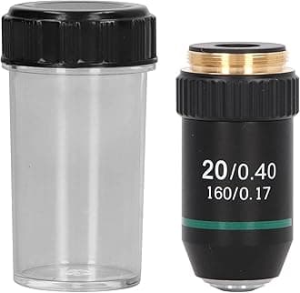 20X Achromatic Microscope Objective Lens 20.2mm Brass Chrome Plated for Compound Microscopes Lab Use