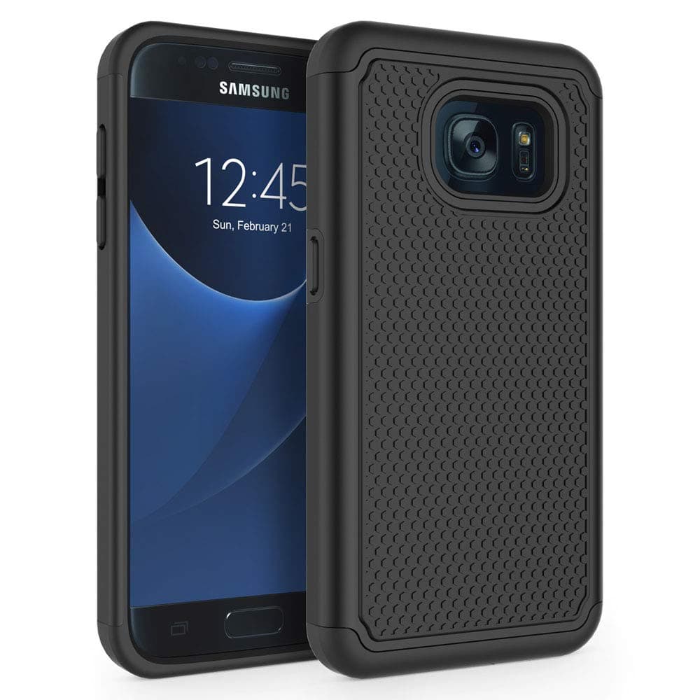 Galaxy S7 Case, [Shockproof] Defender Protective Phone Case Cover for Samsung Galaxy S7 (5.1", 2016) [Black]