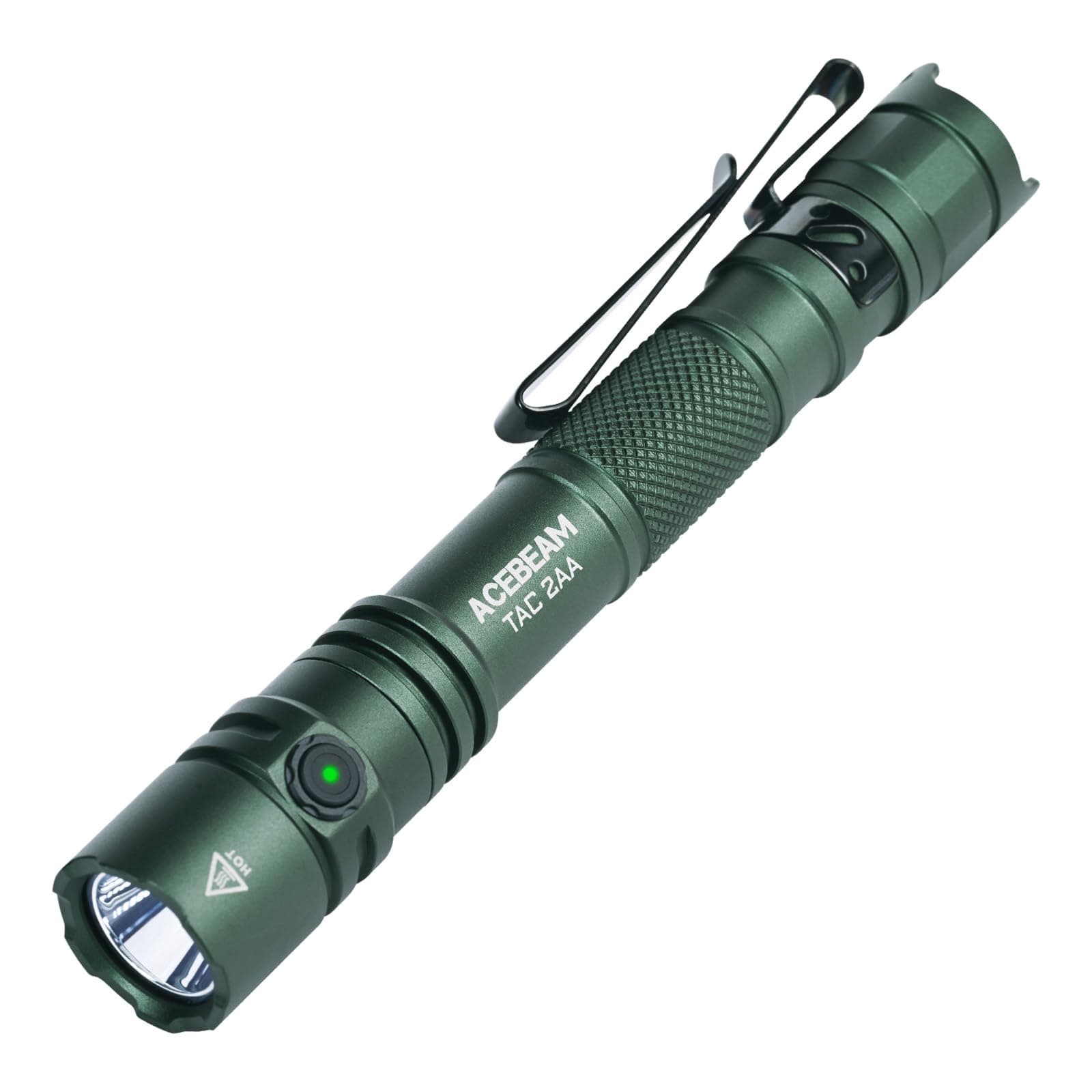 ACEBEAM TAC 2AA EDC Tactical Dual Modes Torch Rechargeable, 1600 High Lumens, Dual Switch Pocket LED, Super Bright Small Torch for Emergency, Camping, Home