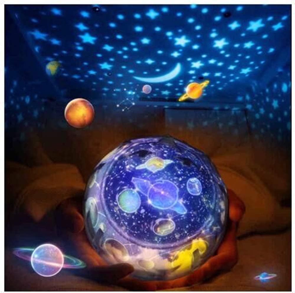 Star Night Light Lamp Projector for Kids, Universe Projection Lamp, Romantic Starry Sea Birthday Christmas Projector Lamp,3 Modes and 6 Films Star,Christmas Exchange Gift
