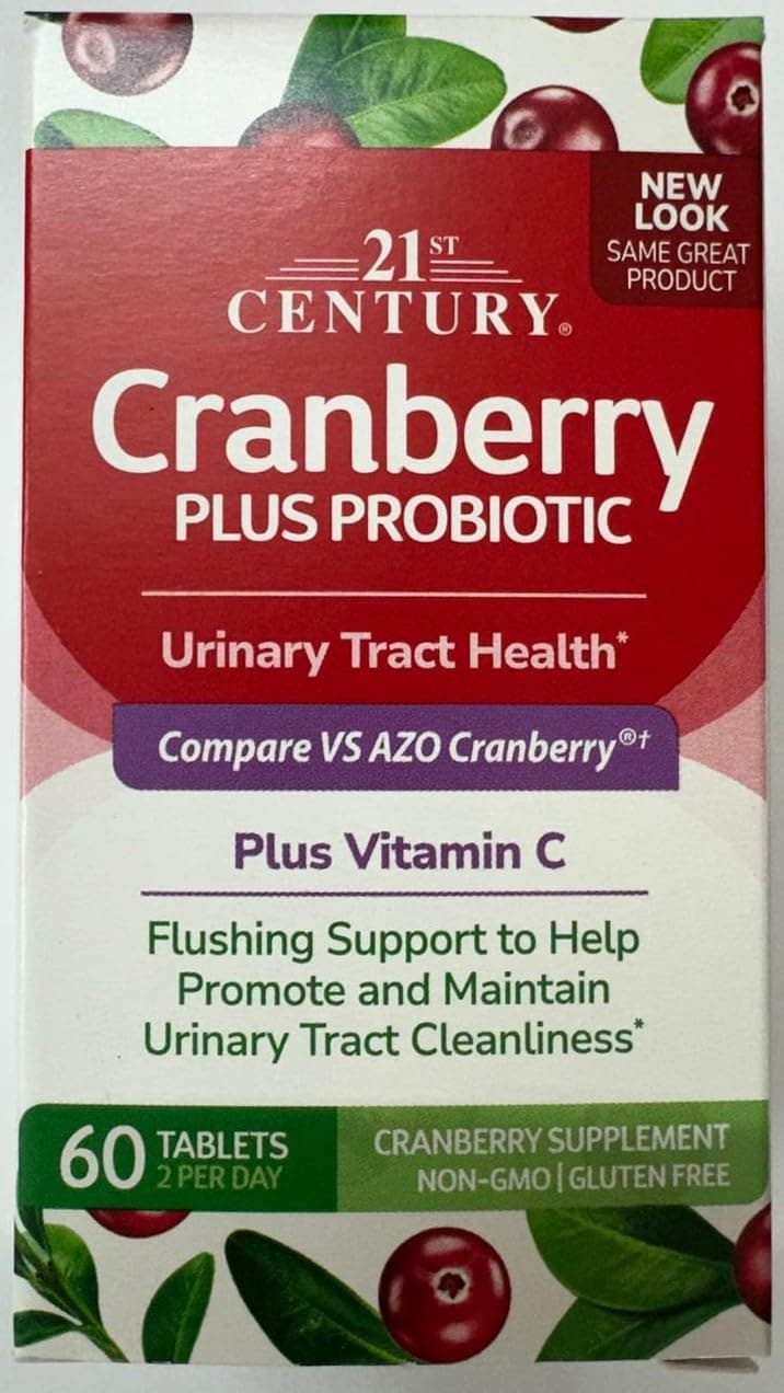 21st Century Cranberry plus Probiotic - 60 Tablets, Pack of 2