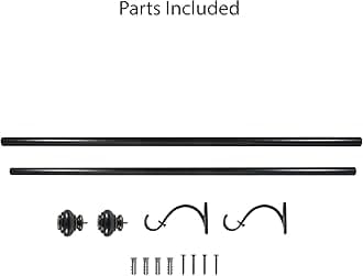 Decopolitan 1-Inch Urn Single Window Treatment Rod Set, 18 to 36-Inch, Antique Bronze